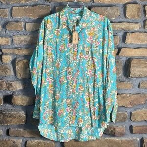 Gorgeous New W/Tags Natural Life Oversized Floral Button Down! Size Medium